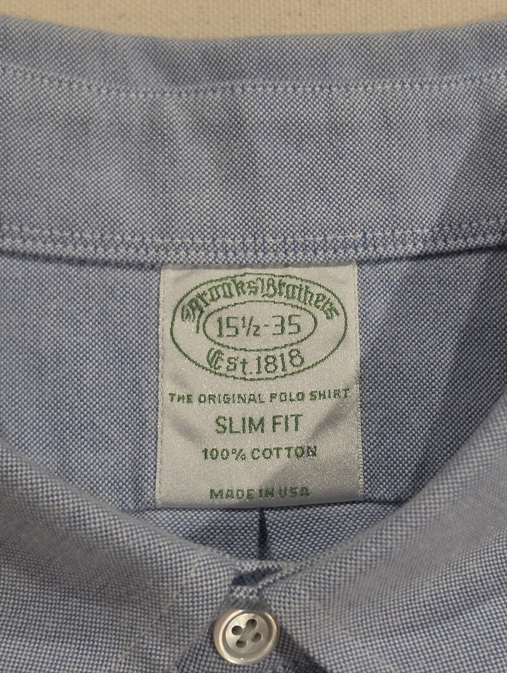 Brooks Brothers Slim Fit Button Down 15.5/35 - Picture 3 of 5